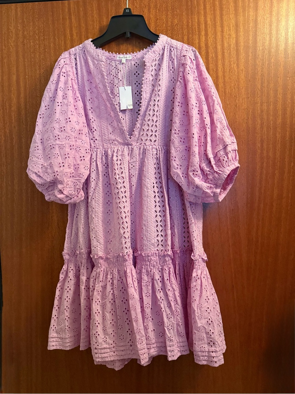 Poupette St. Barth - Aria Lilac Eyelet V-Neck Dress - Picture 2 of 11